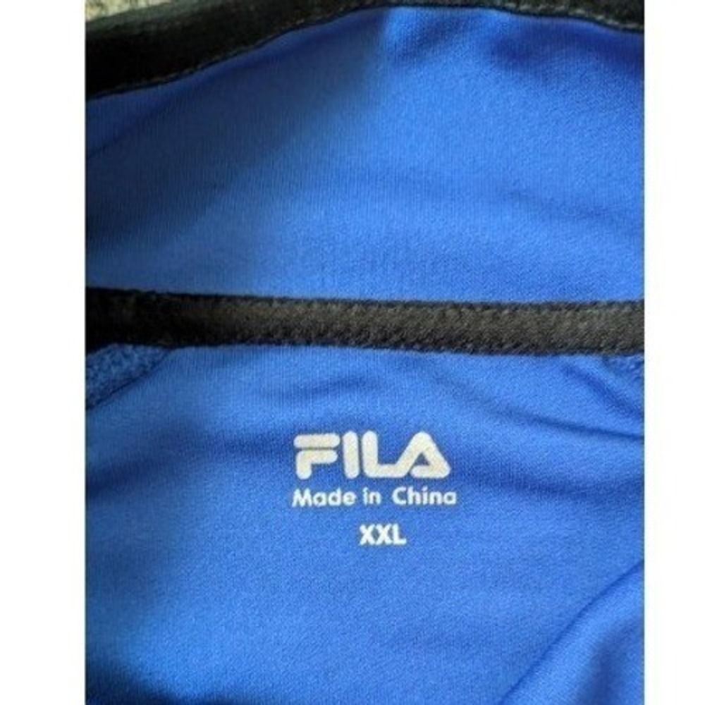 Fila Sport Mens XXL Royal Blue Black Quarter Zip Pullover Athletic Shirt XXL - Picture 4 of 4